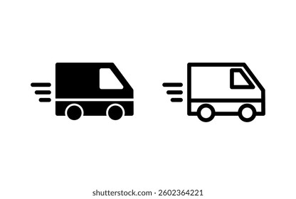Delivery truck icon vector illustration. Delivery truck sign and symbol. Shipping fast delivery icon