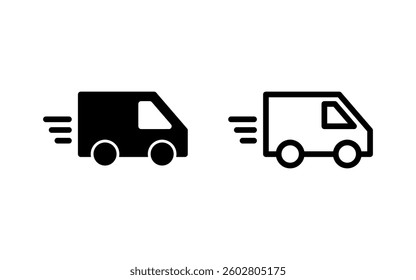 Delivery truck icon vector illustration. Delivery truck sign and symbol. Shipping fast delivery icon