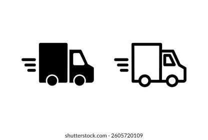 Delivery truck icon vector illustration. Delivery truck sign and symbol. Shipping fast delivery icon