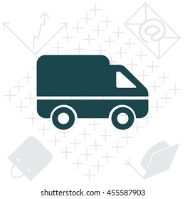 Delivery Truck icon. Vector illustration.