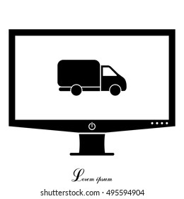 Delivery Truck icon. Vector illustration.