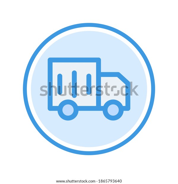delivery truck icon vector illustration. delivery\
truck icon blue color\
design.