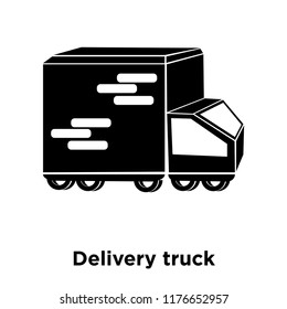 Delivery truck icon vector isolated on white background, logo concept of Delivery truck sign on transparent background, filled black symbol