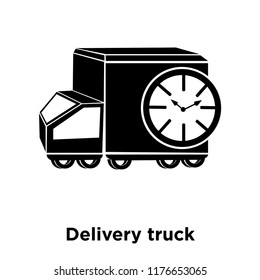 Delivery truck icon vector isolated on white background, logo concept of Delivery truck sign on transparent background, filled black symbol