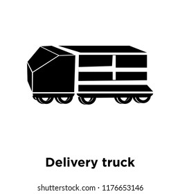 Delivery truck icon vector isolated on white background, logo concept of Delivery truck sign on transparent background, filled black symbol