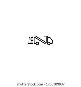 Delivery truck icon vector isolated on white background. icon for apps and websites