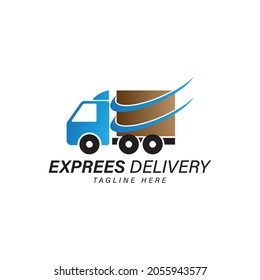 Delivery truck icon vector isolated on white background, fast delivery service label idea