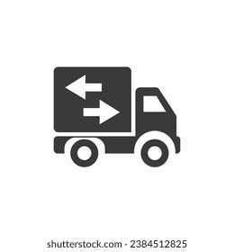 Delivery Truck Icon Vector Isolated Black and White Design Graphic