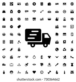 Delivery truck icon vector isolated on white background. set of filled shopping icons.