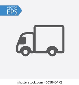 Delivery Truck icon vector. Minimalistic sign isolated on grey background. Trendy Flat style for graphic design, Web site, UI. EPS10