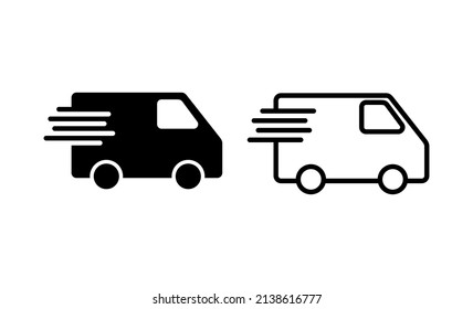 Delivery truck icon vector. Delivery truck sign and symbol. Shipping fast delivery icon