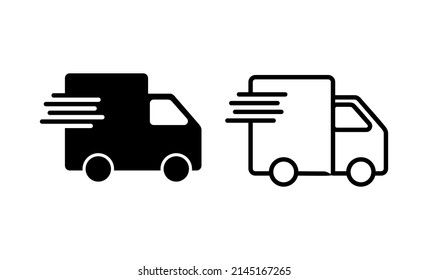 Delivery truck icon vector. Delivery truck sign and symbol. Shipping fast delivery icon