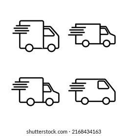 Delivery truck icon vector. Delivery truck sign and symbol. Shipping fast delivery icon