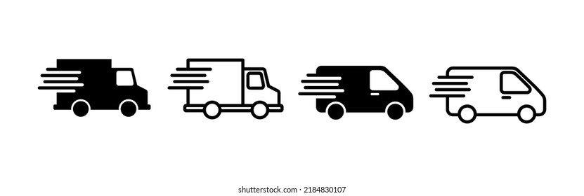 Delivery truck icon vector. Delivery truck sign and symbol. Shipping fast delivery icon