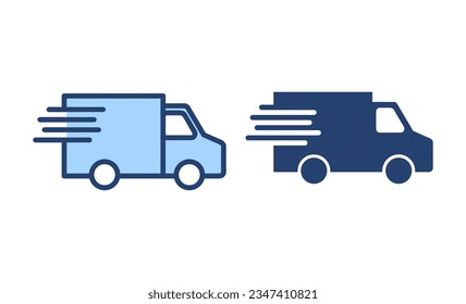 Delivery truck icon vector. Delivery truck sign and symbol. Shipping fast delivery icon