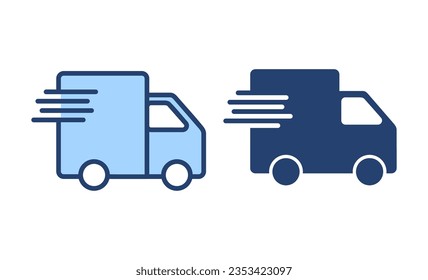 Delivery truck icon vector. Delivery truck sign and symbol. Shipping fast delivery icon