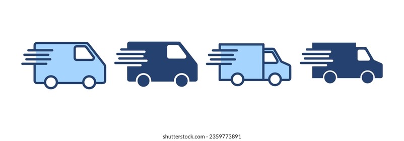 Delivery truck icon vector. Delivery truck sign and symbol. Shipping fast delivery icon