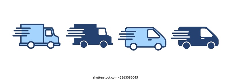 Delivery truck icon vector. Delivery truck sign and symbol. Shipping fast delivery icon