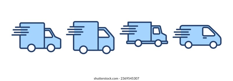 Delivery truck icon vector. Delivery truck sign and symbol. Shipping fast delivery icon