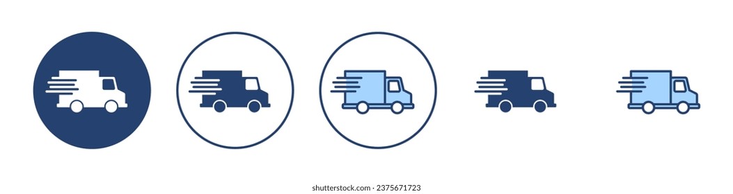 Delivery truck icon vector. Delivery truck sign and symbol. Shipping fast delivery icon