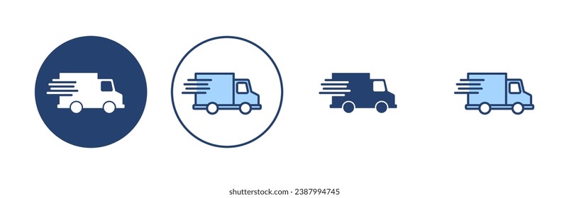 Delivery truck icon vector. Delivery truck sign and symbol. Shipping fast delivery icon