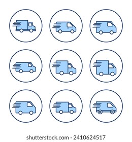 Delivery truck icon vector. Delivery truck sign and symbol. Shipping fast delivery icon