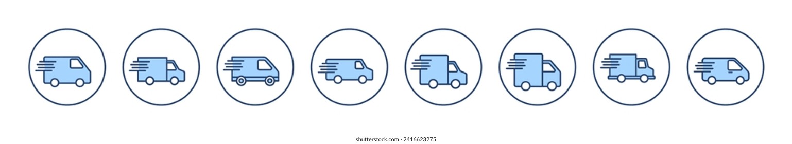 Delivery truck icon vector. Delivery truck sign and symbol. Shipping fast delivery icon