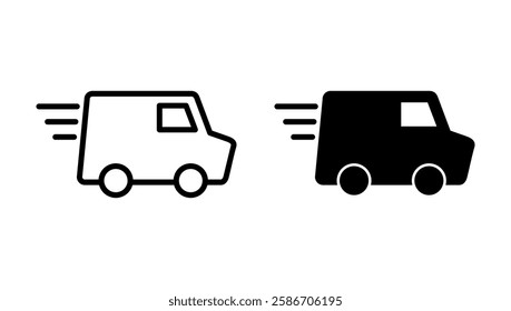 Delivery truck icon vector. Delivery truck sign and symbol. Shipping fast delivery icon