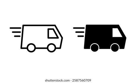 Delivery truck icon vector. Delivery truck sign and symbol. Shipping fast delivery icon