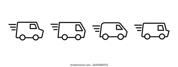 Delivery truck icon vector. Delivery truck sign and symbol. Shipping fast delivery icon