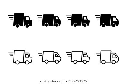 Delivery truck icon vector. Delivery truck sign and symbol. Shipping fast delivery icon