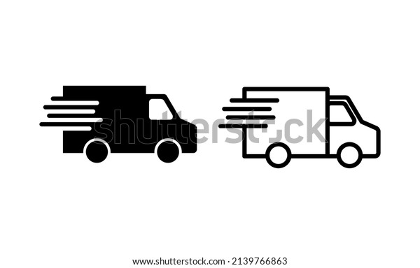 Delivery truck icon vector. Delivery truck\
sign and symbol. Shipping fast delivery\
icon