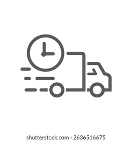 Delivery truck icon, vector, symbol. Fast shipping cargo van, quick courier transportation.