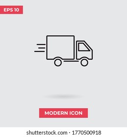 Vector de icono de camión de entrega. Señal de Van