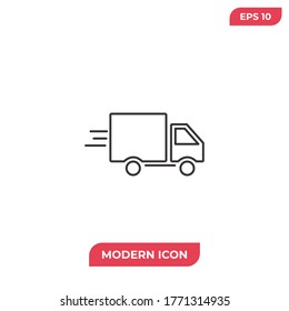 Liefert LKW-Icon-Vektorgrafik. Van-Schild
