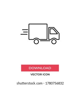 Delivery truck icon vector. Van sign