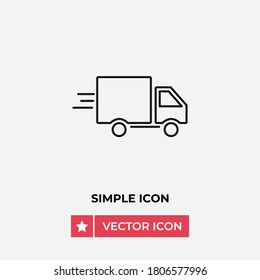 Vector de icono de camión de entrega. Señal de Van