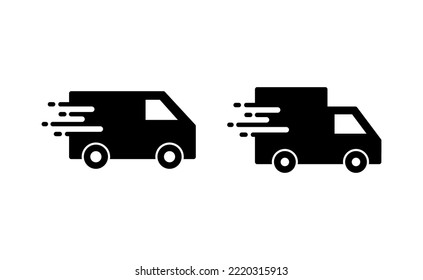 Vector de icono de camión de entrega para aplicaciones web y móviles. Señal y símbolo de camión de entrega. Icono de envío rápido