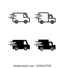 Delivery truck icon vector for web and mobile app. Delivery truck sign and symbol. Shipping fast delivery icon