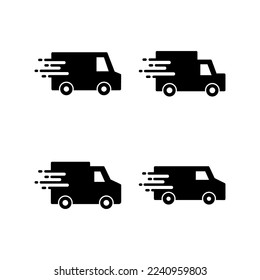 Vector de icono de camión de entrega para aplicaciones web y móviles. Señal y símbolo de camión de entrega. Icono de envío rápido