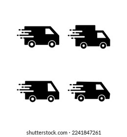 Vector de icono de camión de entrega para aplicaciones web y móviles. Señal y símbolo de camión de entrega. Icono de envío rápido