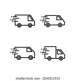 Delivery truck icon vector for web and mobile app. Delivery truck sign and symbol. Shipping fast delivery icon