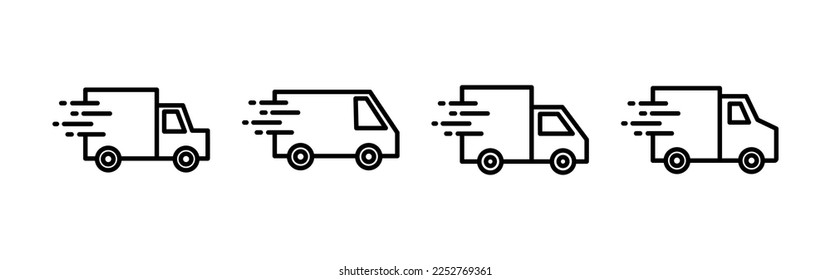 Delivery truck icon vector for web and mobile app. Delivery truck sign and symbol. Shipping fast delivery icon