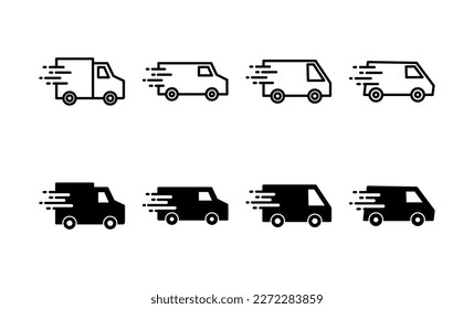 Delivery truck icon vector for web and mobile app. Delivery truck sign and symbol. Shipping fast delivery icon