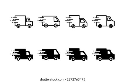 Delivery truck icon vector for web and mobile app. Delivery truck sign and symbol. Shipping fast delivery icon