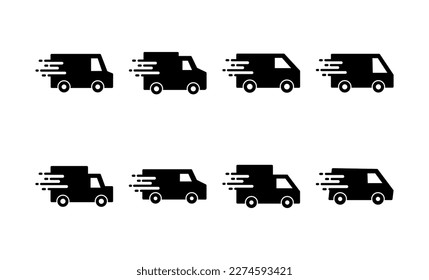 Vector de icono de camión de entrega para aplicaciones web y móviles. Señal y símbolo de camión de entrega. Icono de envío rápido