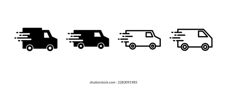 Vector de icono de camión de entrega para aplicaciones web y móviles. Señal y símbolo de camión de entrega. Icono de envío rápido