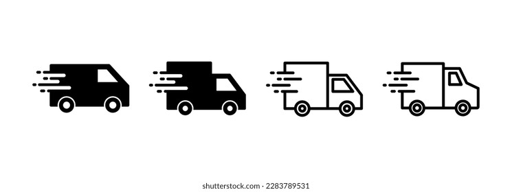Delivery truck icon vector for web and mobile app. Delivery truck sign and symbol. Shipping fast delivery icon