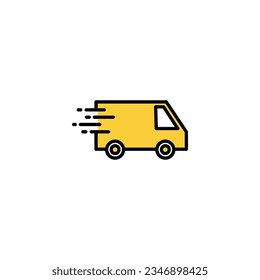 Vector de icono de camión de entrega para aplicaciones web y móviles. Señal y símbolo de camión de entrega. Icono de envío rápido