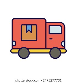 delivery truck icon with white background vector stock illustration